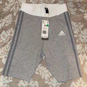 adidas Gray with White Waistband Athletic Shorts